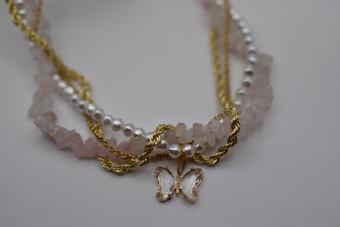 Triple Butterfly Necklace