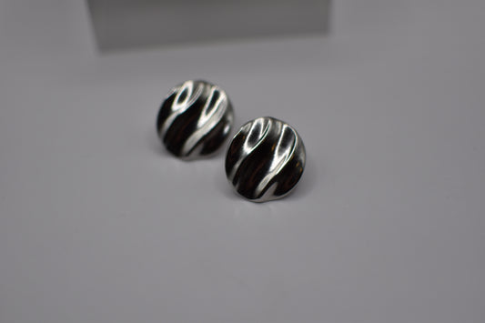 Silver Round Earrings