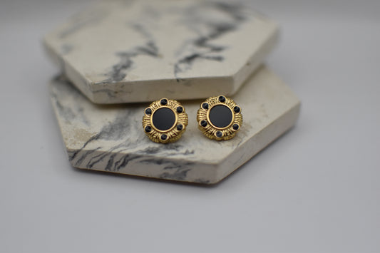 Black Dot Earrings