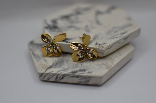 Pearl Petal Earrings