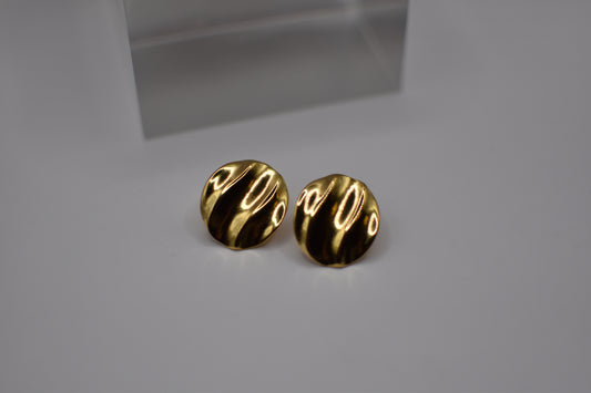 Gold Round Earrings