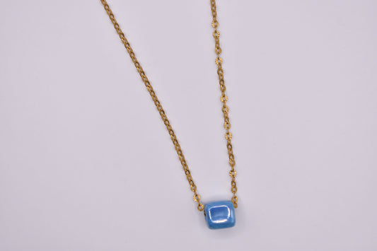 Colorful Cube Gold Chain