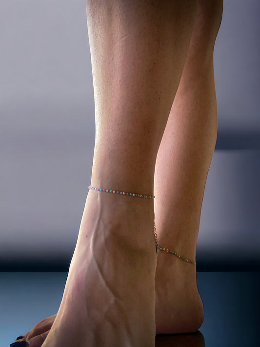 Rainbow Cubes Anklet