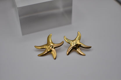 Gold Starfish Earrings