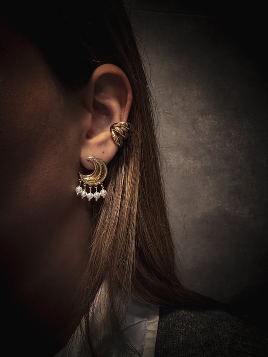 Gold moon Earrings