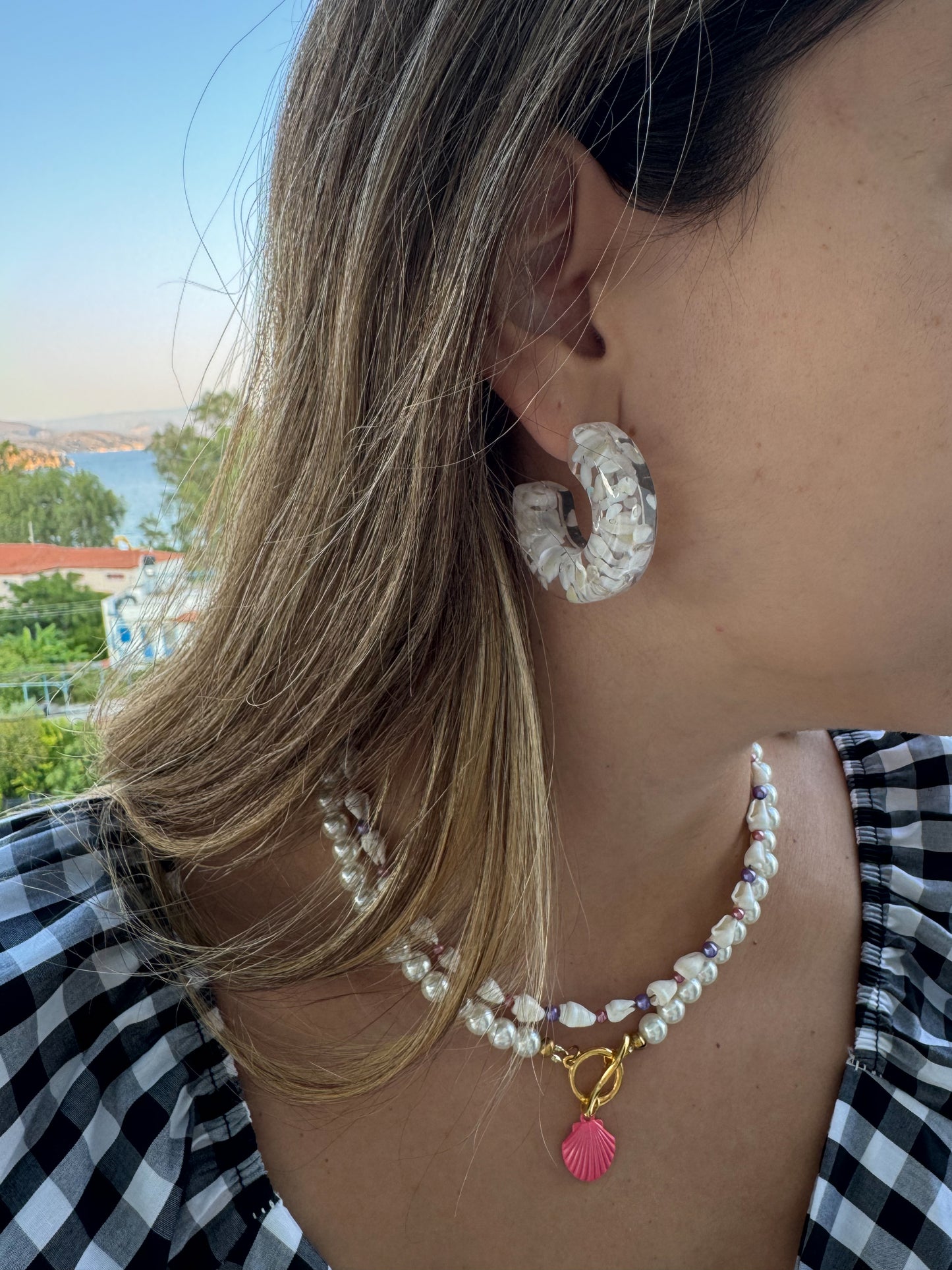 White Shell Earrings