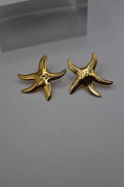 Gold Starfish Earrings