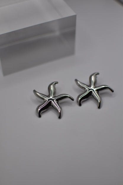 Silver Starfish Earrings