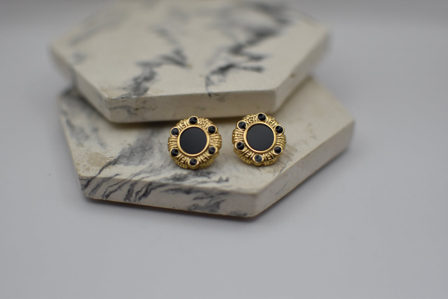 Black Dot Earrings