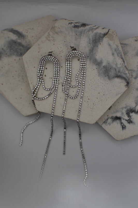 Silver Crystal Earrings