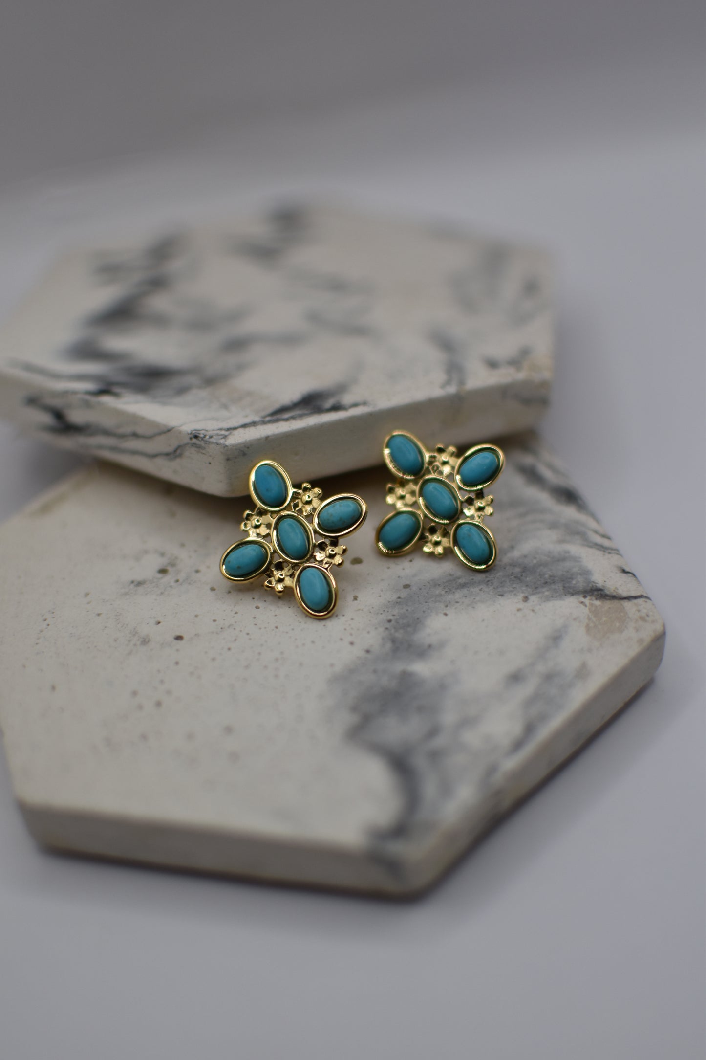 Blue Aegean Cross Earrings