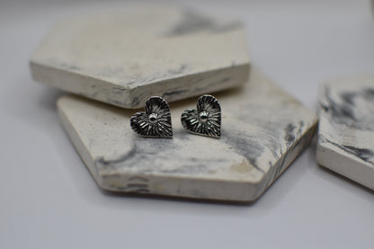 Silver Helia Heart Earrings