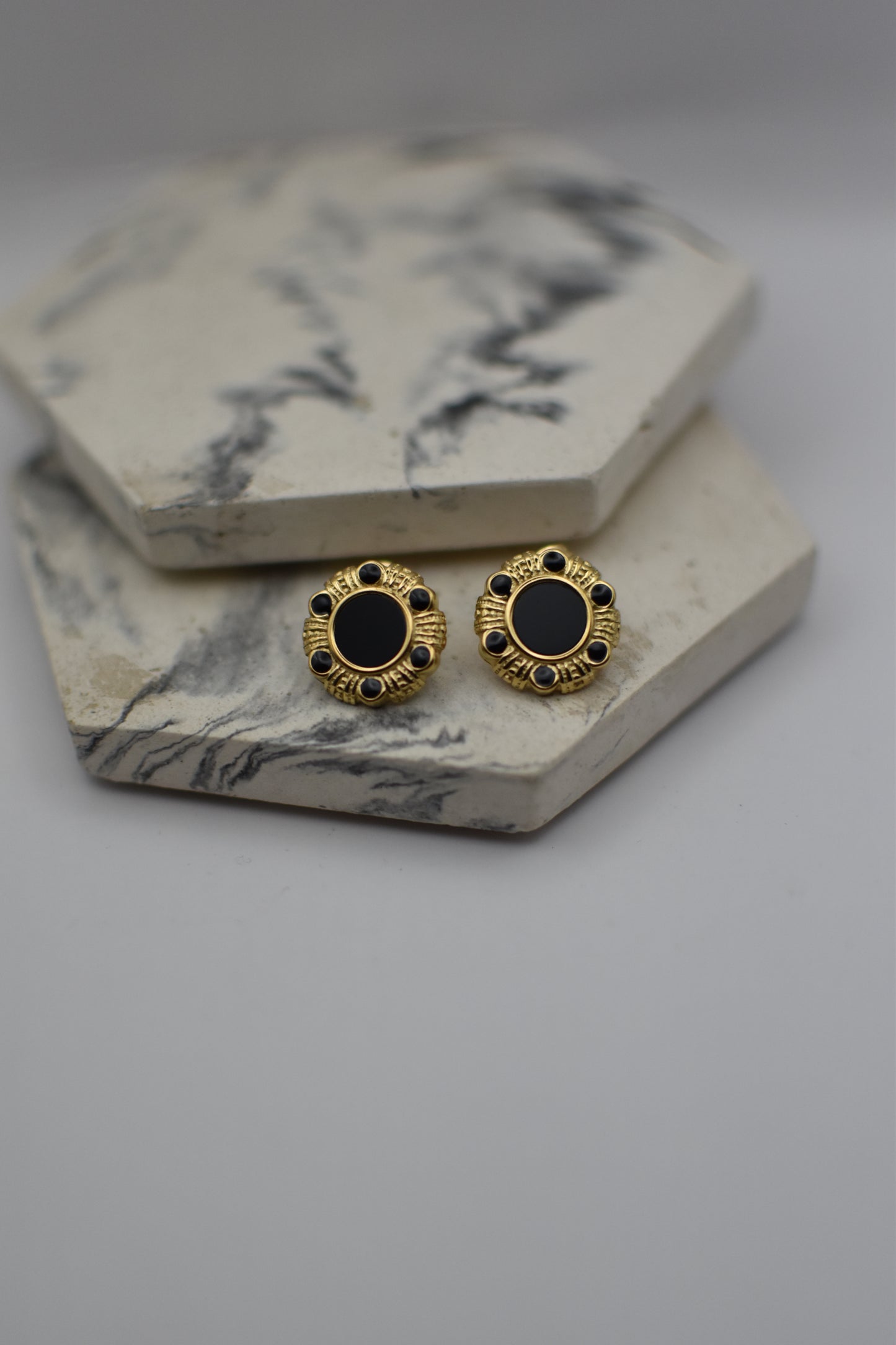 Black Dot Earrings
