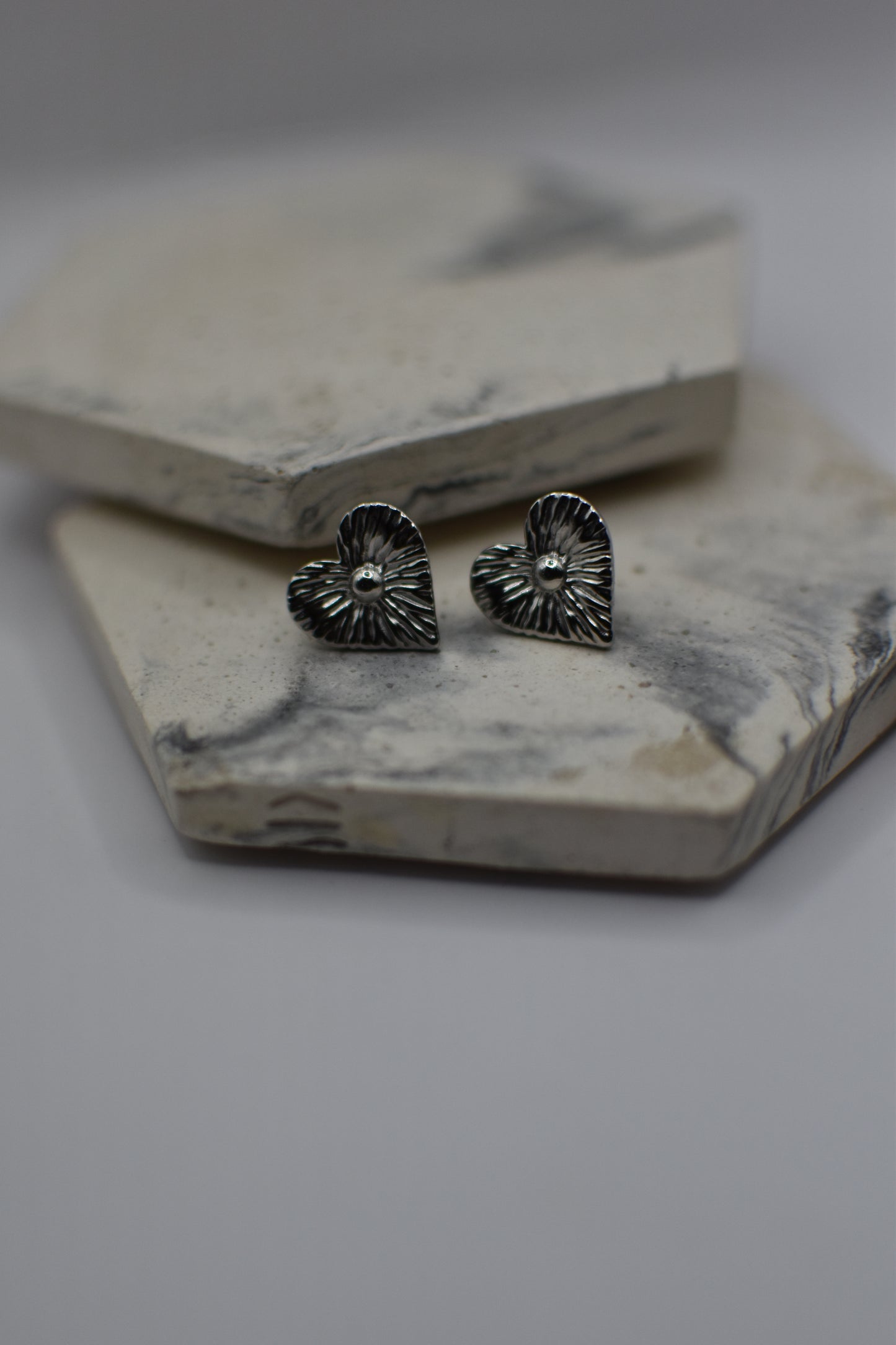 Silver Helia Heart Earrings
