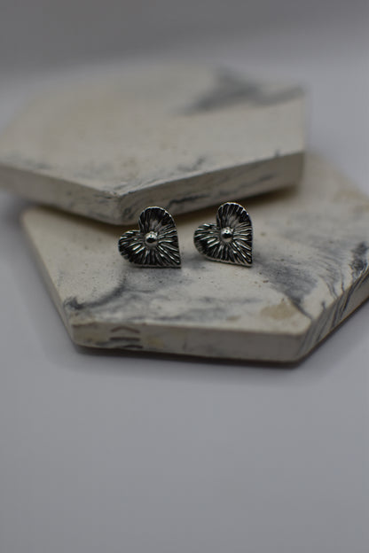Silver Helia Heart Earrings