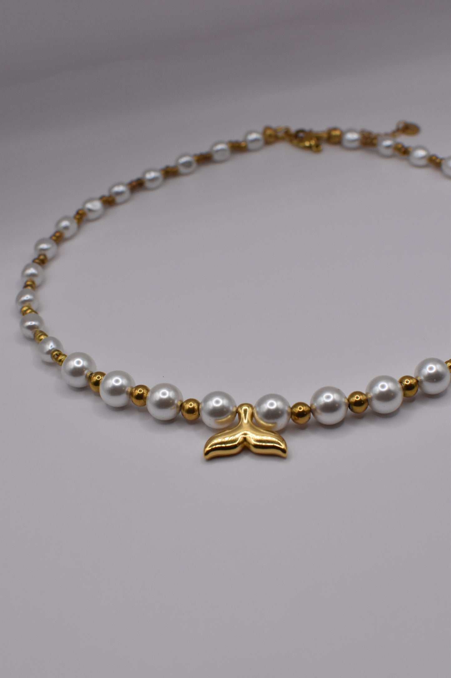 Gold Pearl Mermaid Necklace