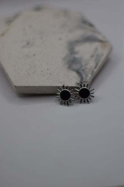 Silver Sunny Black Earrings