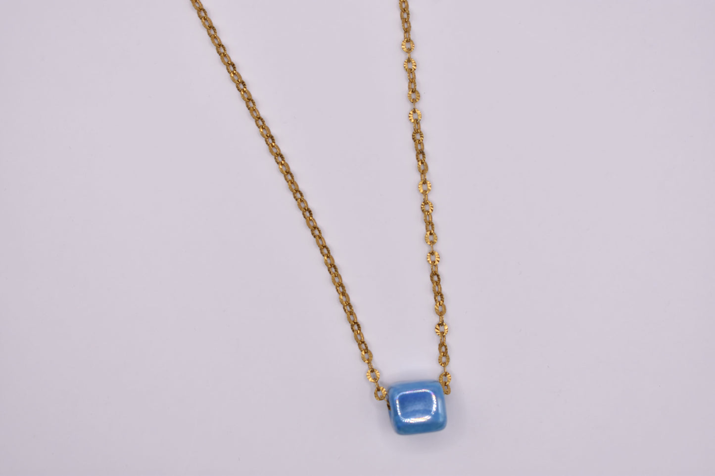 Colorful Cube Gold Chain