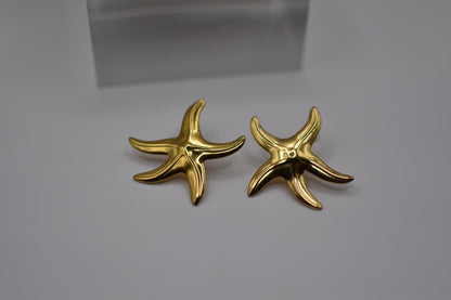 Gold Starfish Earrings