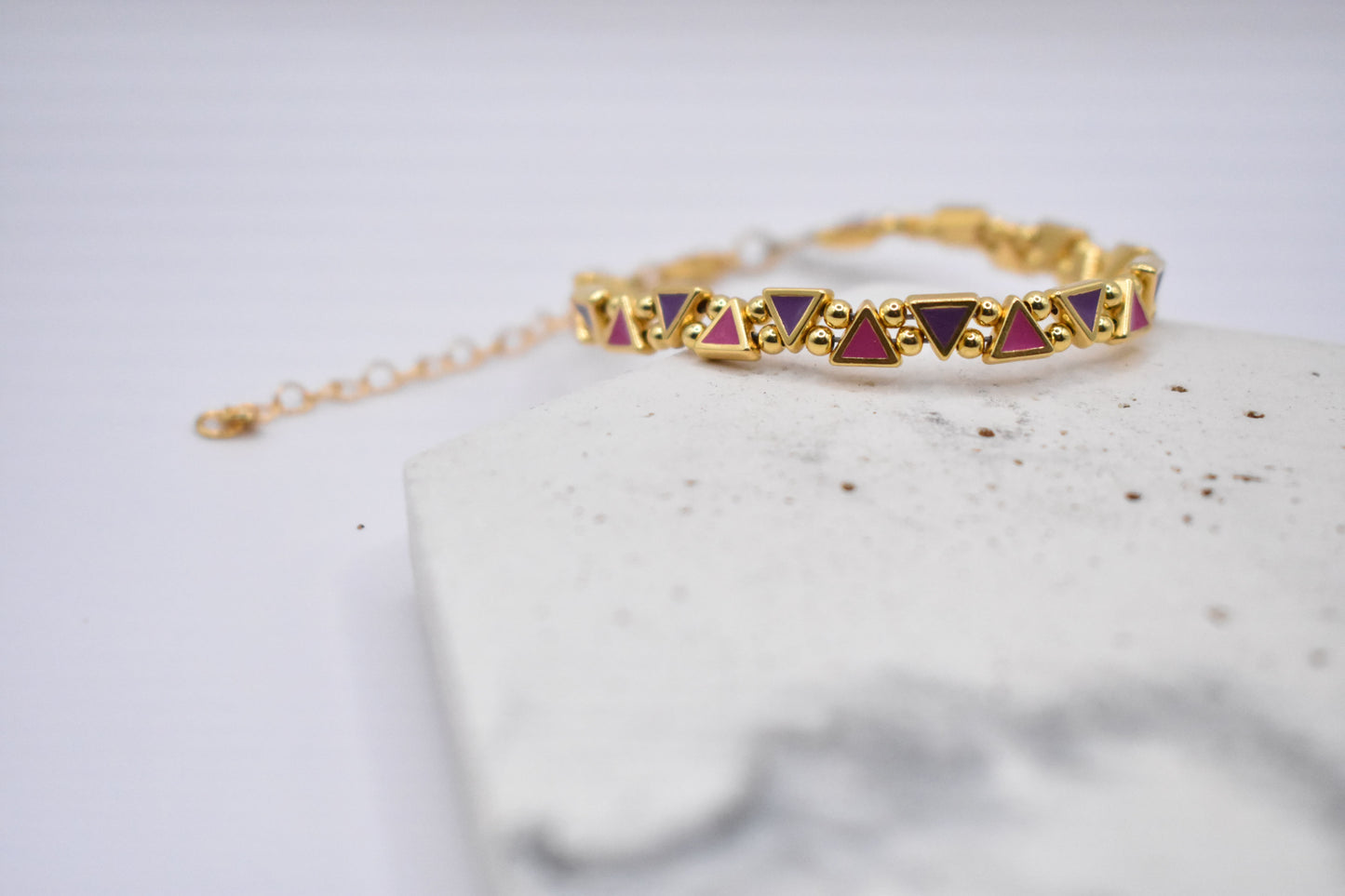 Blue-Pink Triangle Bracelet