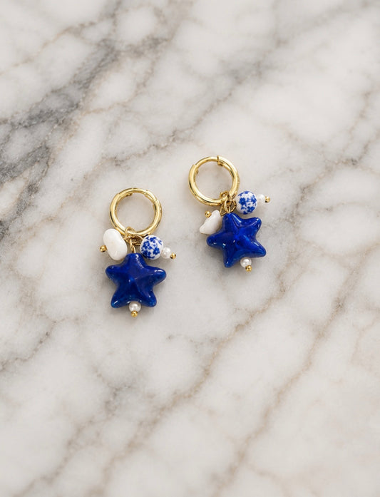Blue Star Earrings